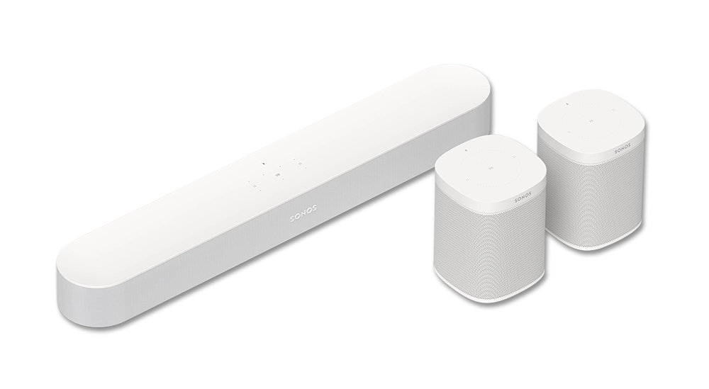 Sonos Beam and 2x Sonos Ones 