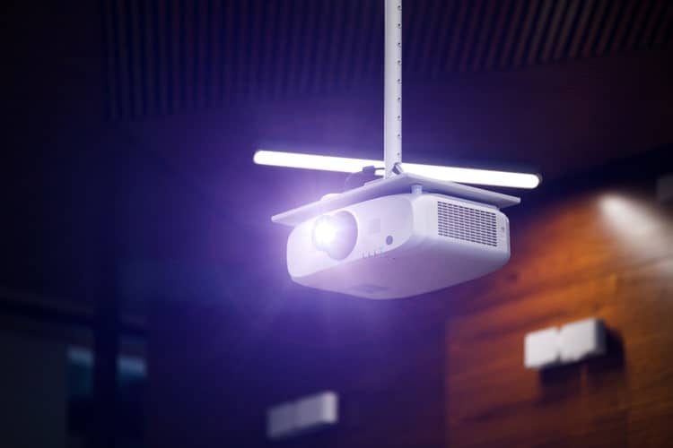 Home-Theatre-Projector-Hanging-From-Ceiling