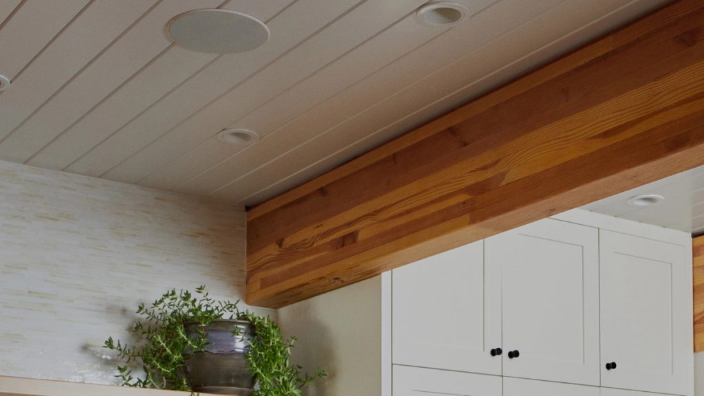 closeup of sonos ceiling speakers