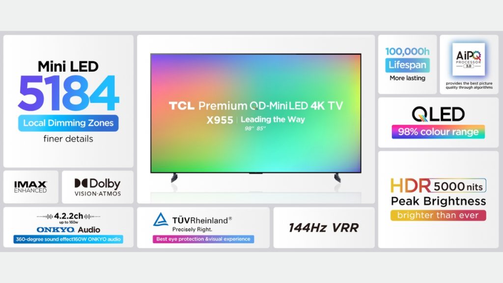 TCL X955 Specifications