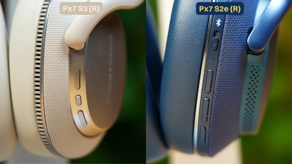 bowers & wilkins px7 s3 controls vs px7 s2e right earcup