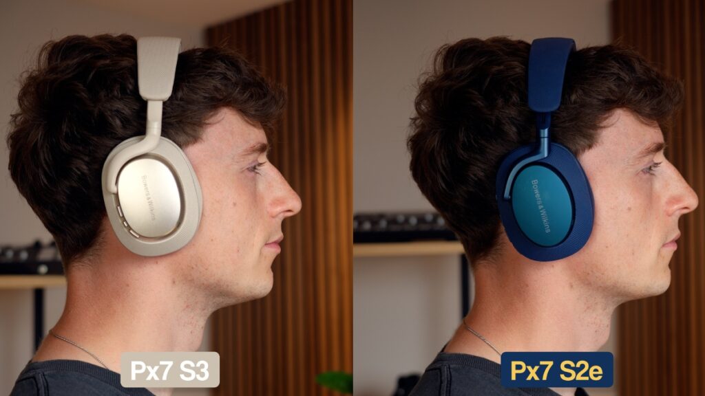 bowers & wilkins Px7 s3 side by side with Px7 S2e being worn