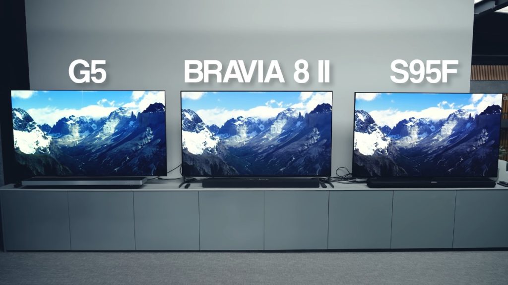 Samsung S95F, LG G5 & Bravia 8 II side by side