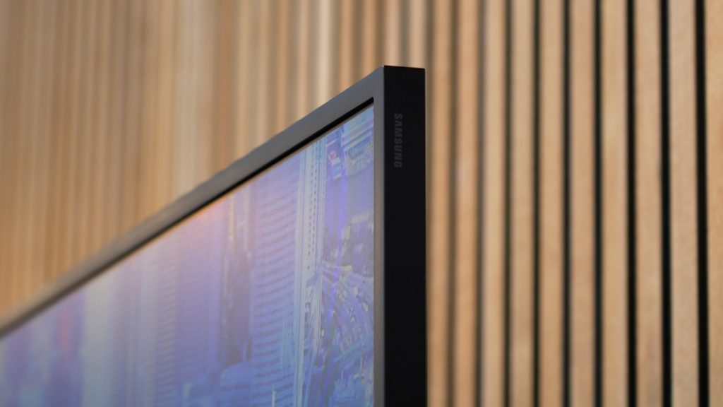 Closeup of the Samsung Frame Pro Bezel